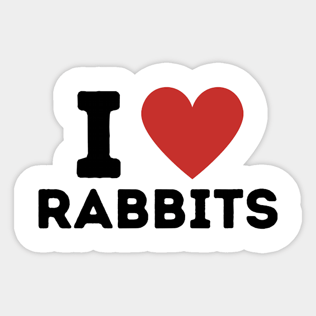 I Love Rabbits Simple Heart Design Sticker by Word Minimalism